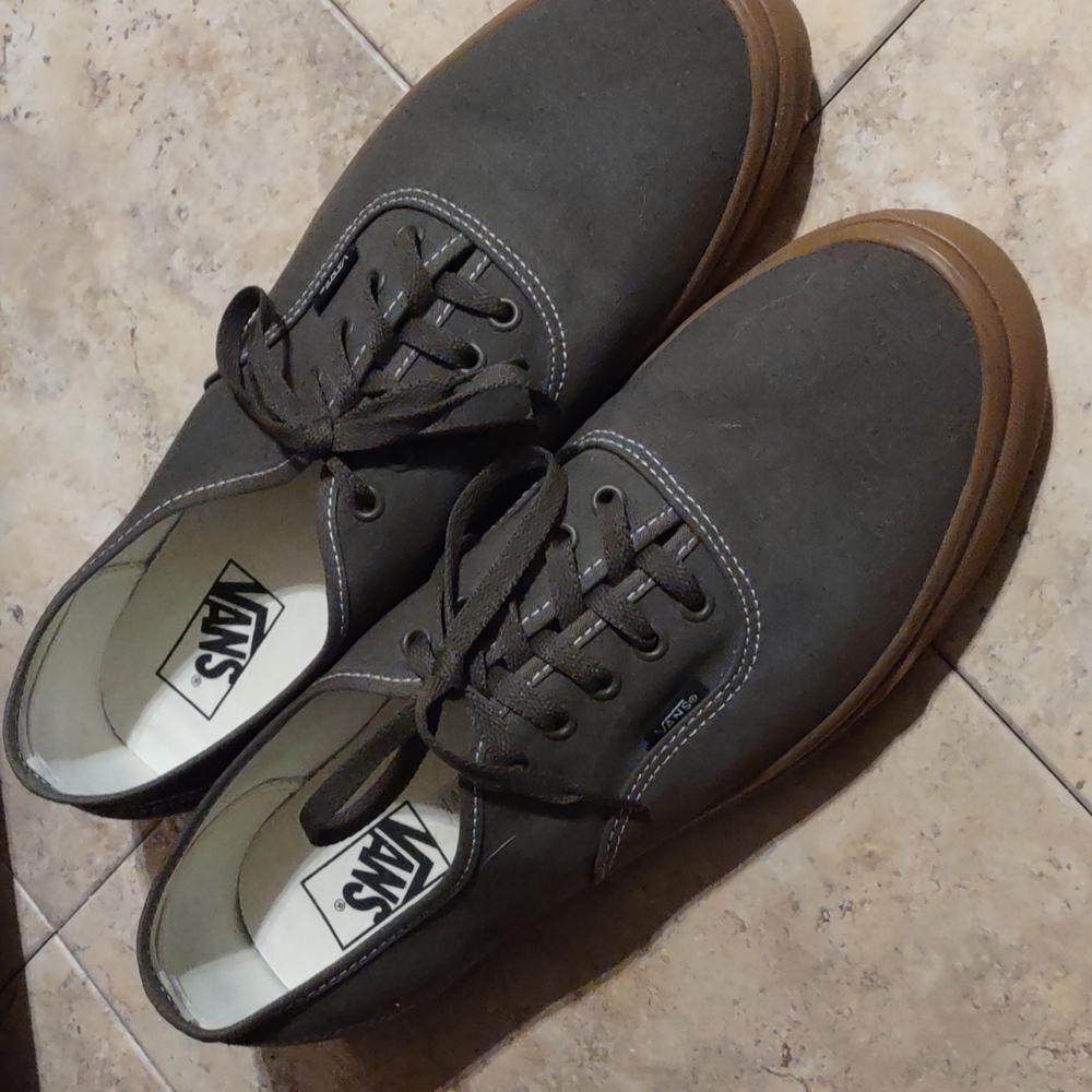 Vans Shoes Olive Green/Grey w/ gum soles